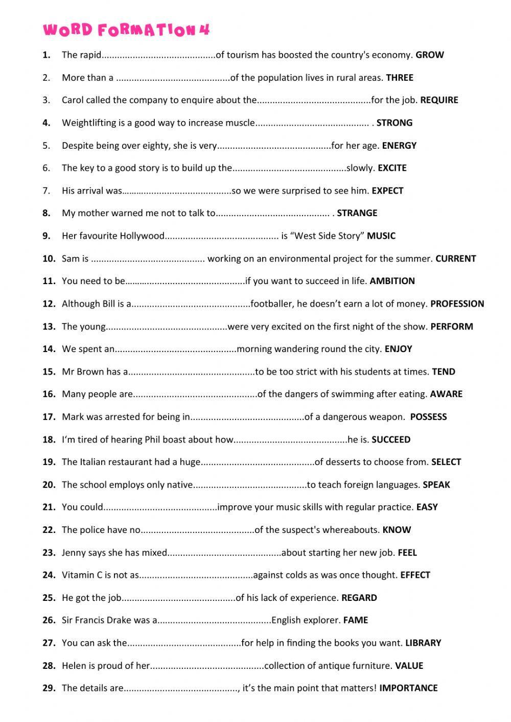 Word formation 4 fce