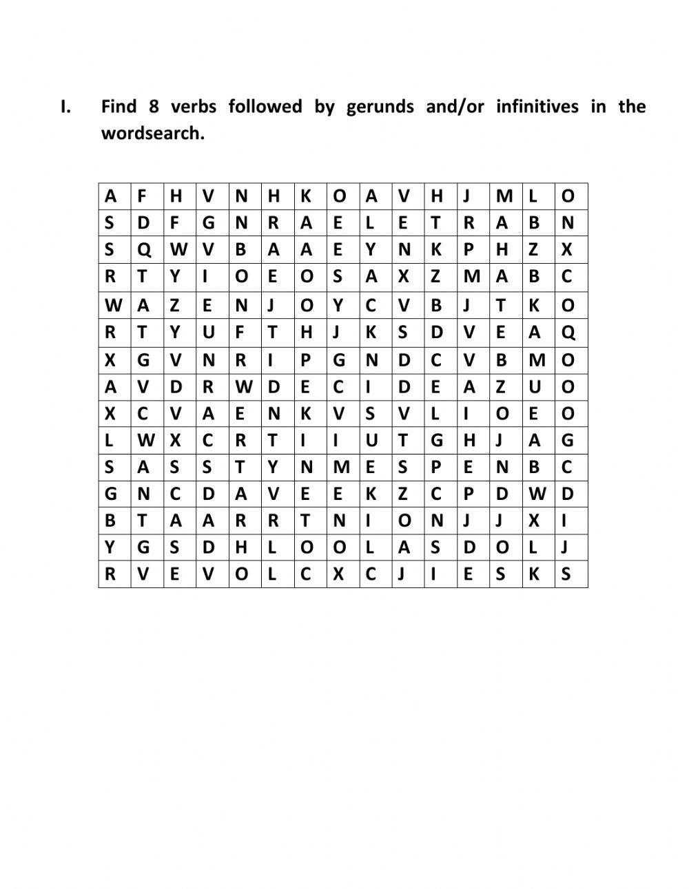 Gerunds and infinitives