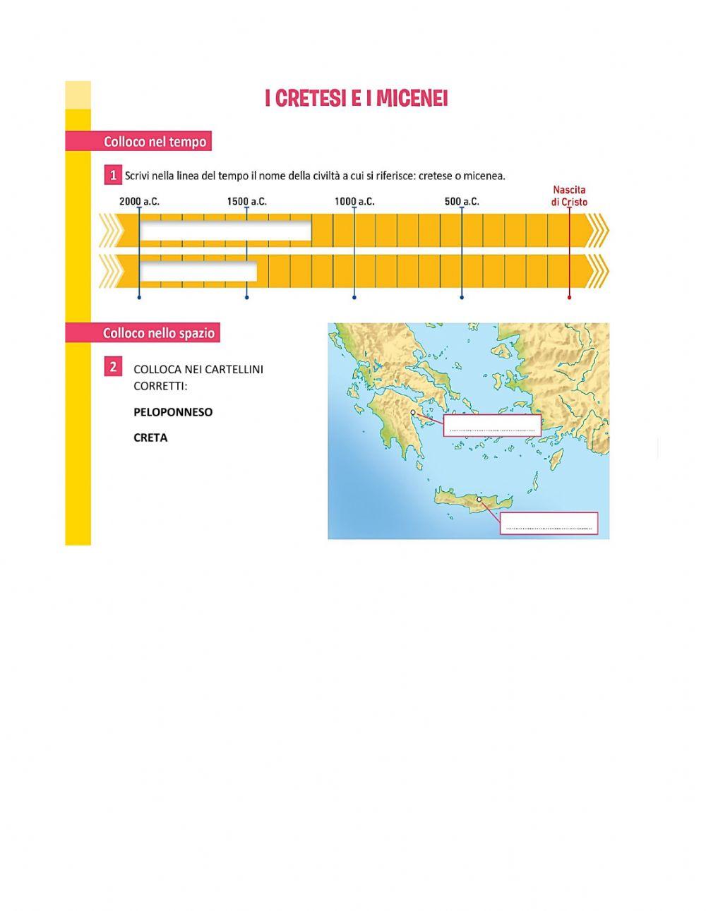 Cretesi e Micenei esercizio A