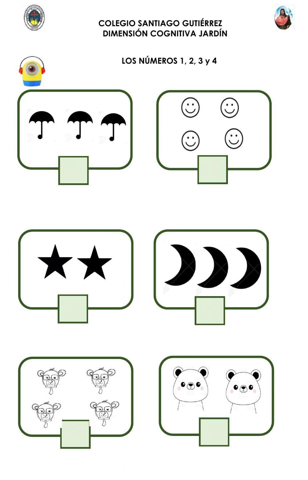 Los números de 1 a 4