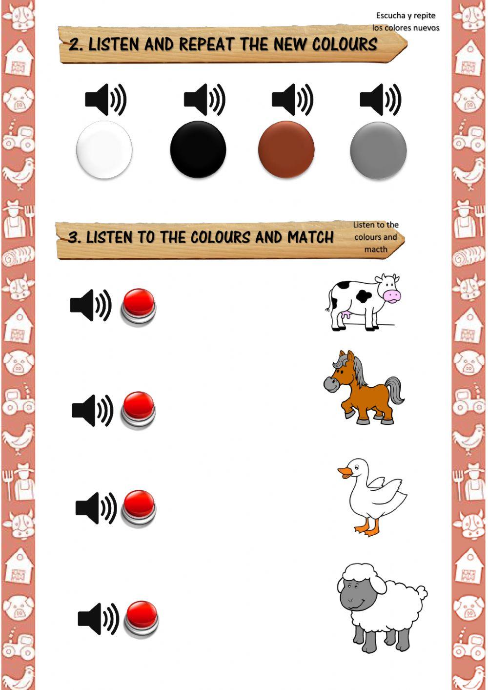 Farm Animals and colours