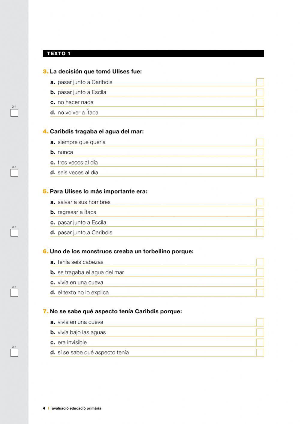 COMPRENSIÓN LECTORA ESCILA Y CARIBDIS COMPRENSIÓN LECTORA ESCILA Y CARIBDIS