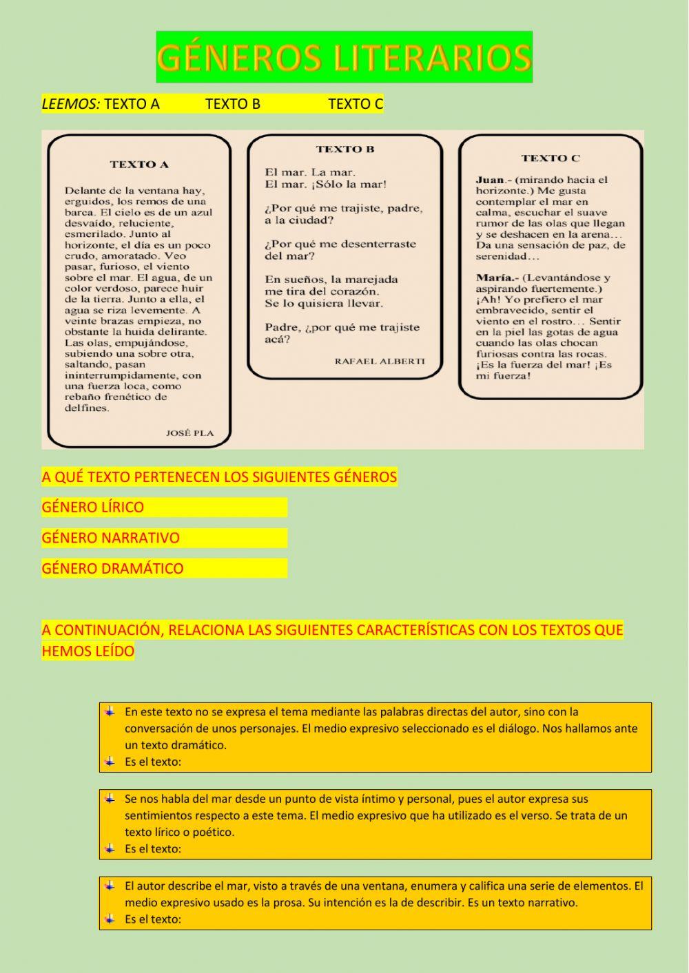 Los géneros literarios