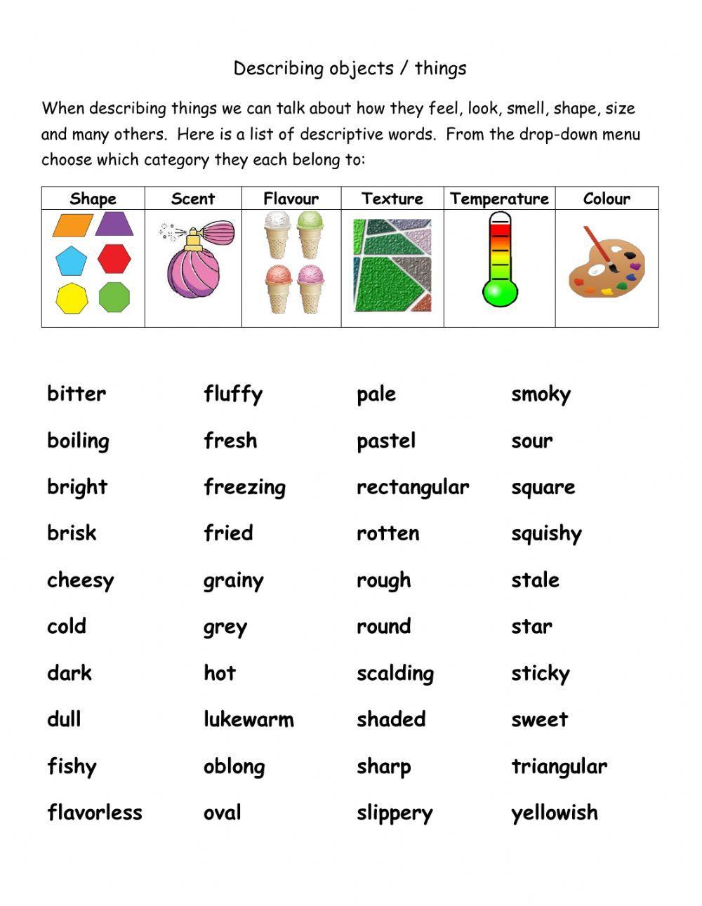 Describing Objects - adjectives