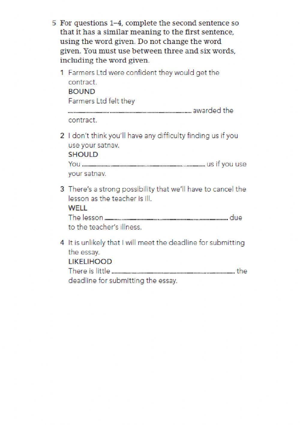 Unit 4 progress test