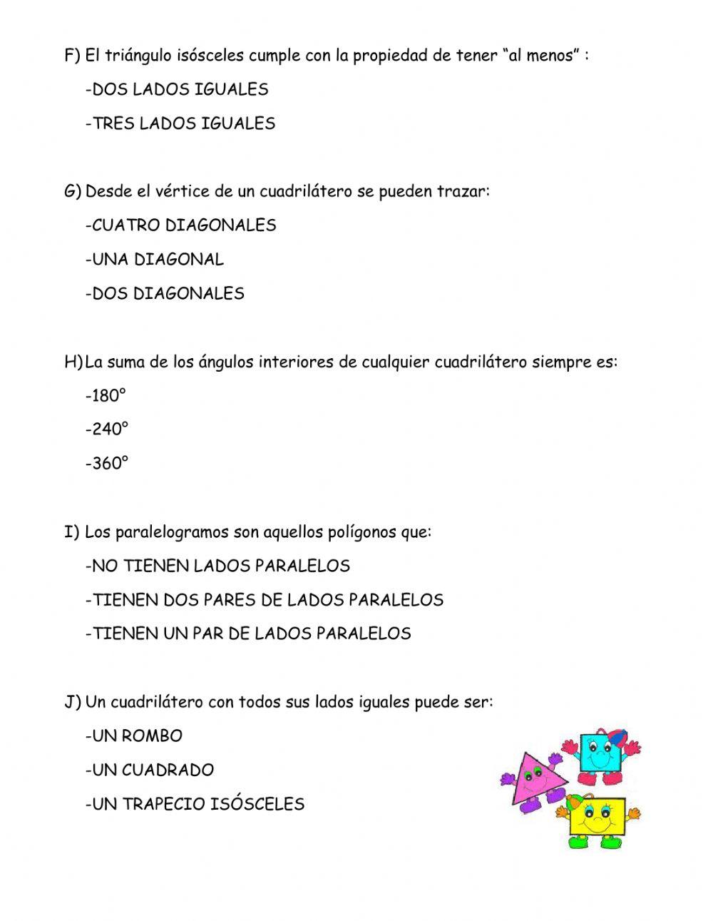 Repaso sobre triángulos y cuadriláteros