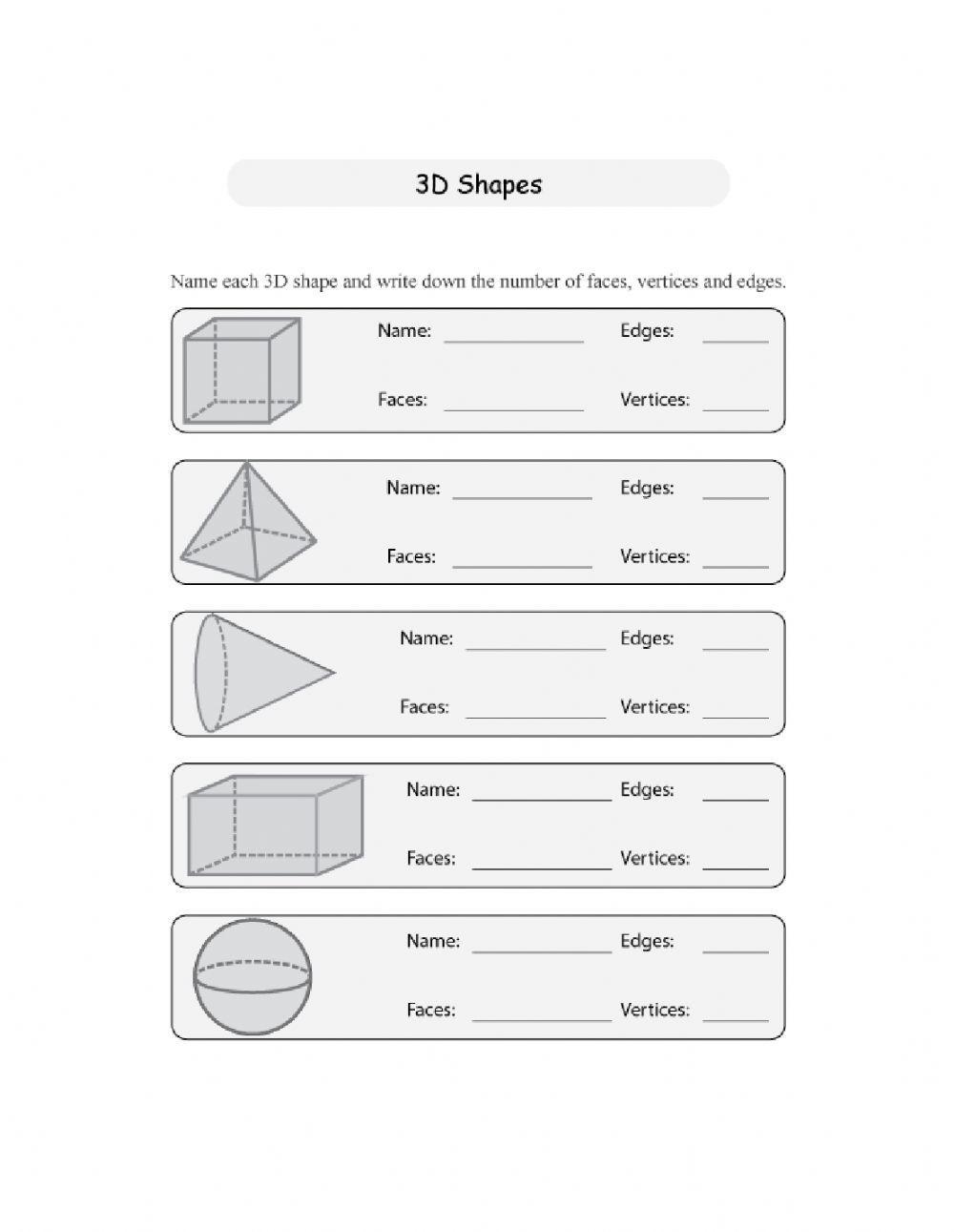 Faces, Edges and Vertices