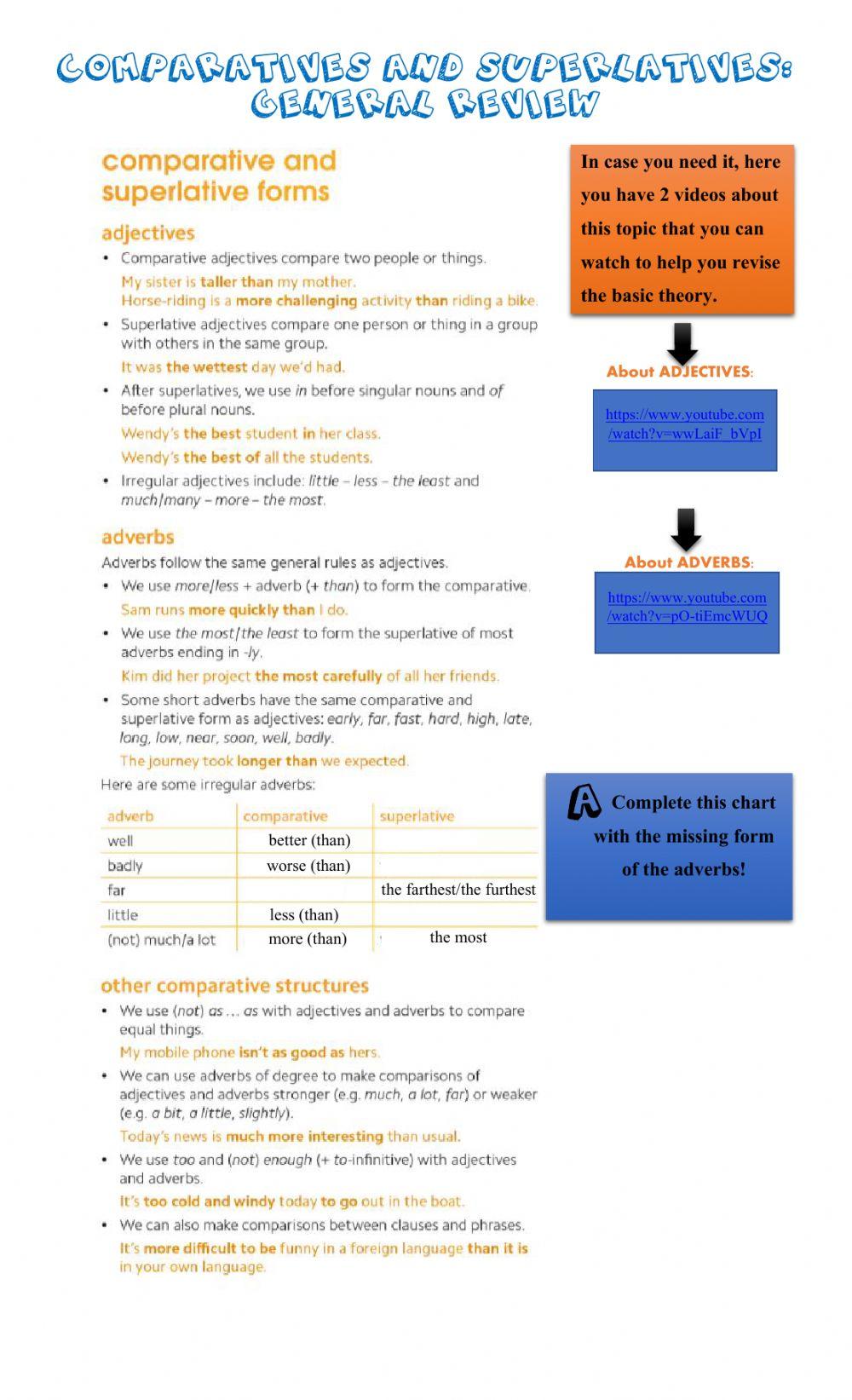Comparatives and Superlatives