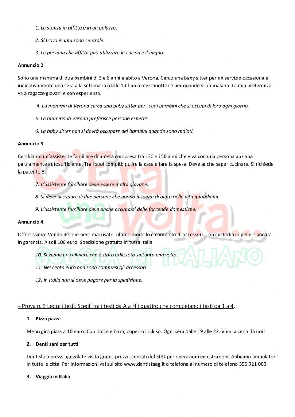 Comprensione scritta