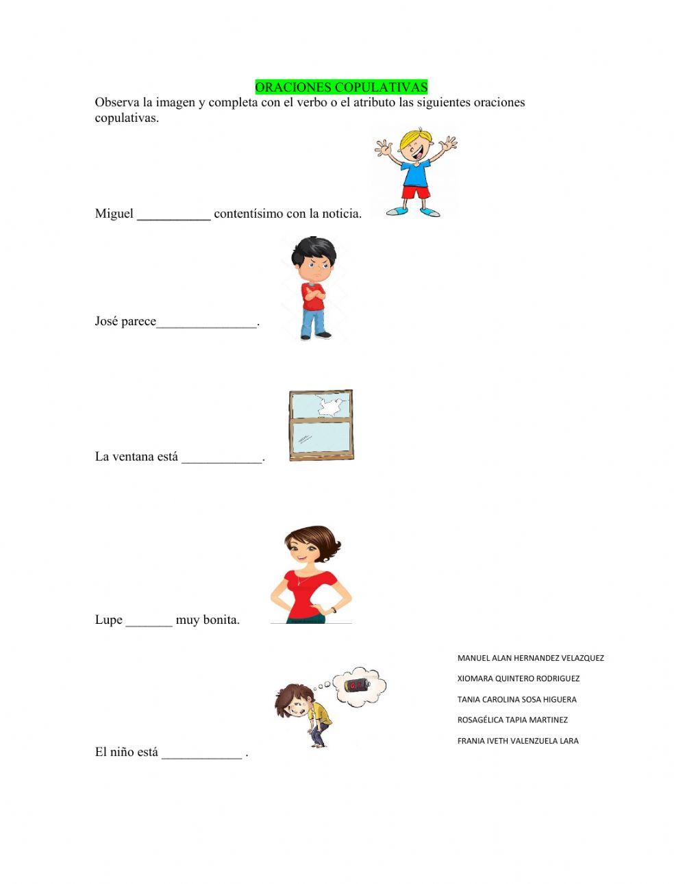 Oraciones copulativas