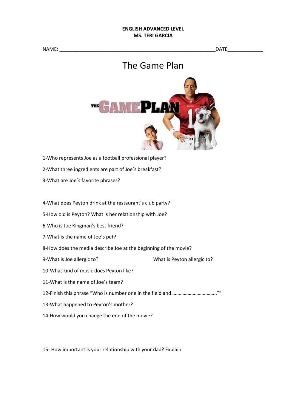 The game plan (movie)