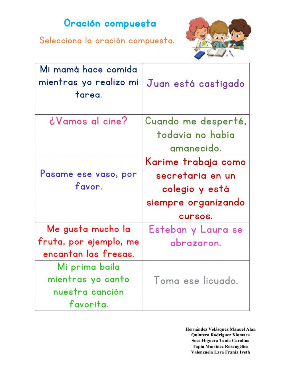 Oraciones compuestas