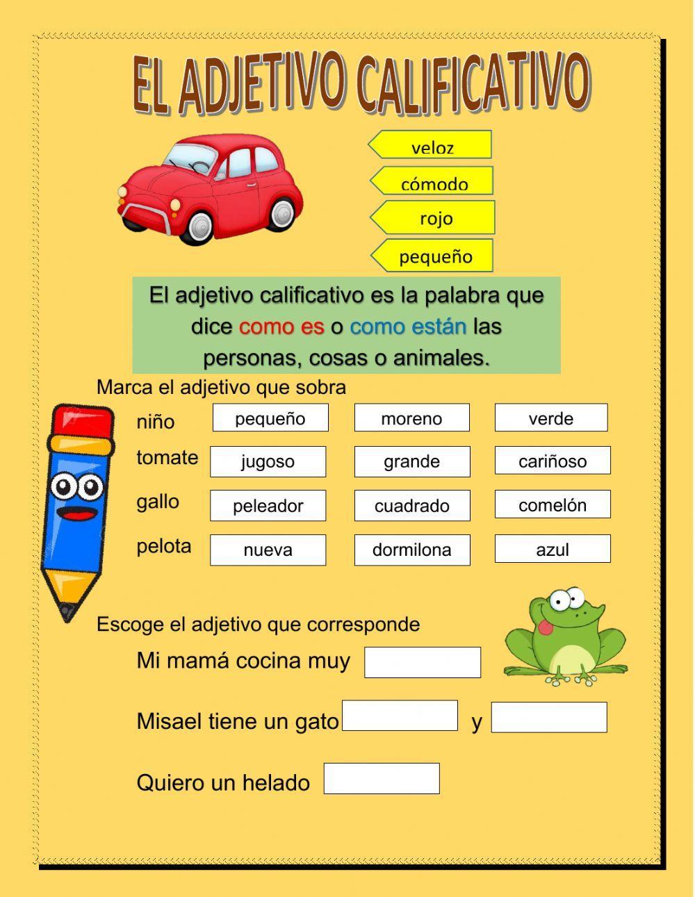 Adjetivo calificativo Adjetivo calificativo