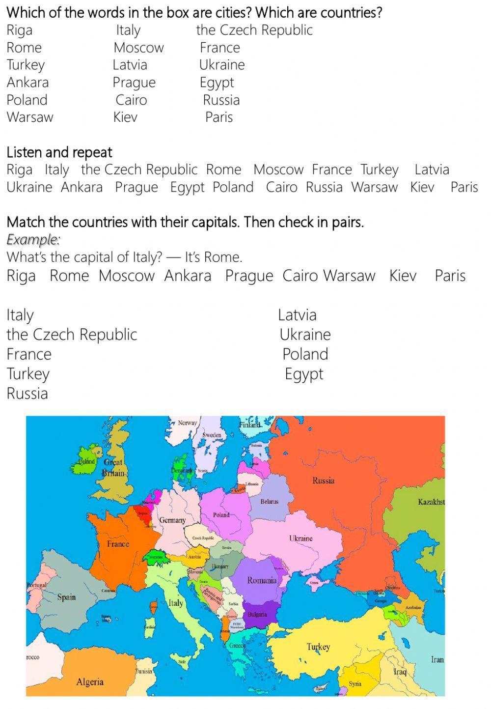 Capitals and Countries