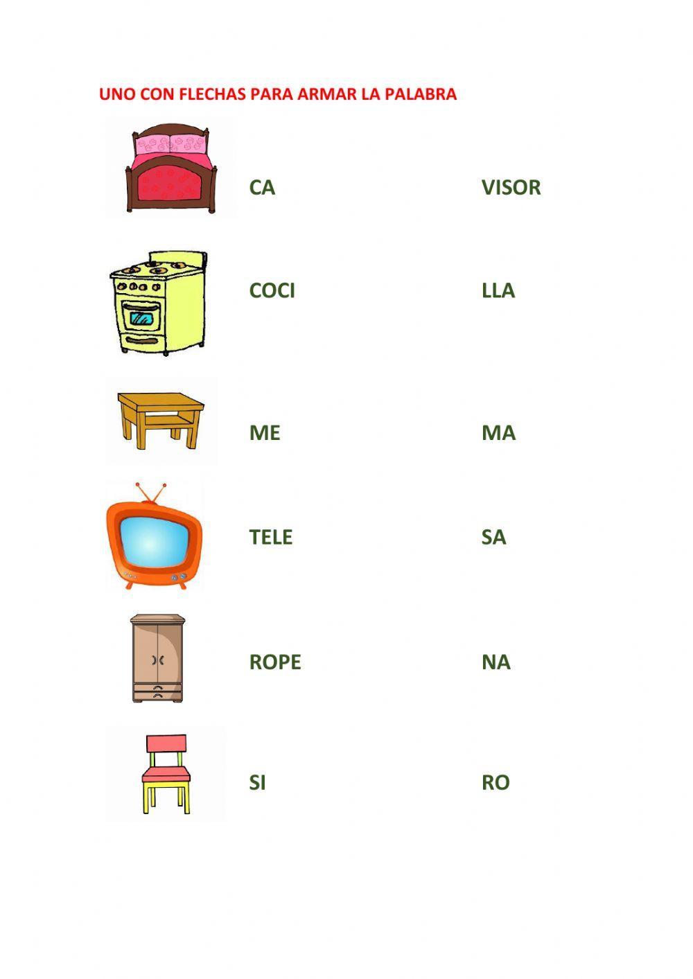 Unir con flechas para armar la palabra