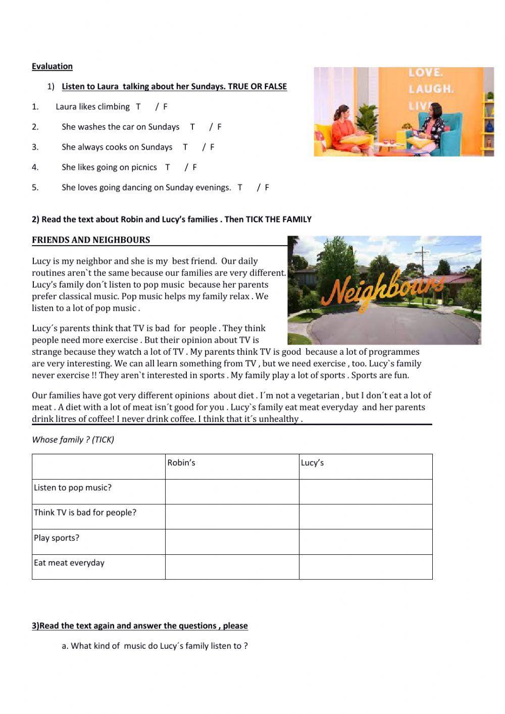 Evaluation lifestyles Evaluation lifestyles