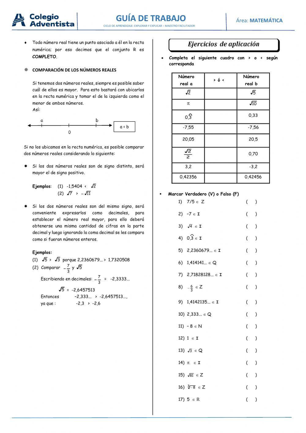 Números Irracionales
