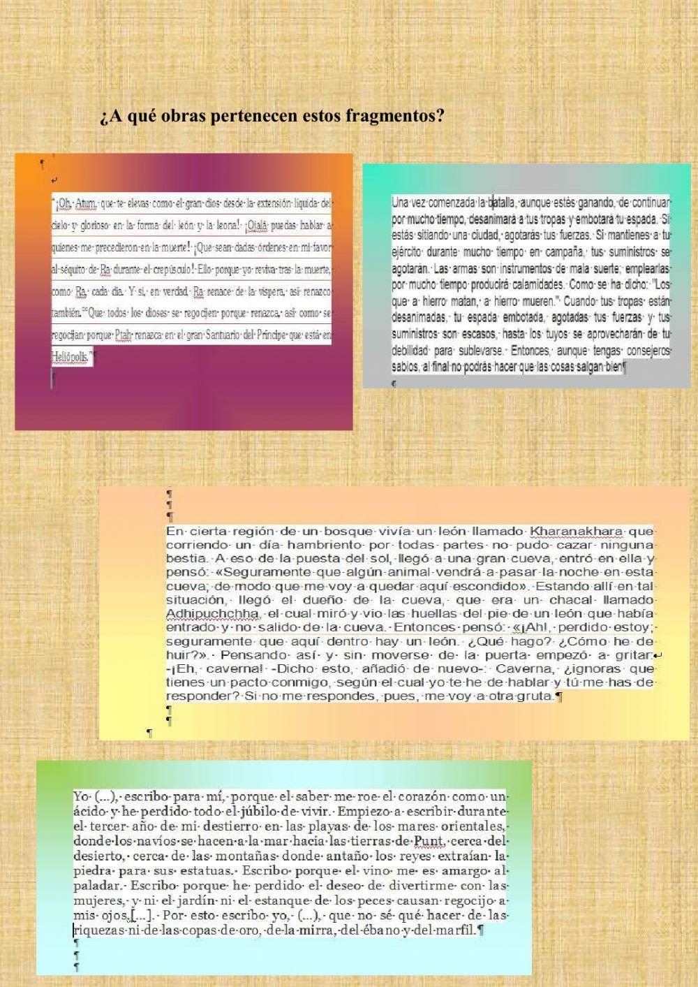 Las primeras muestras literarias