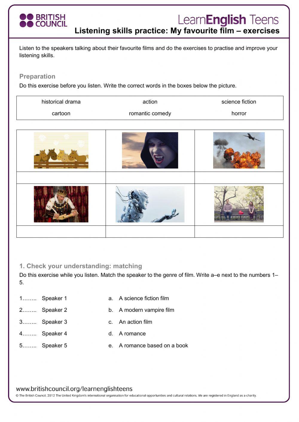 my-favourite-film-listening-british-council-online-exercise-for