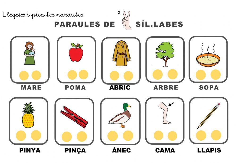 Paraules 2 sil.laba