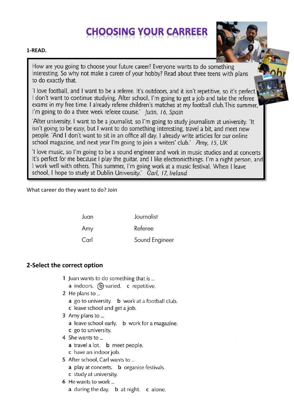 Reading comprehension. Reading comprehension.