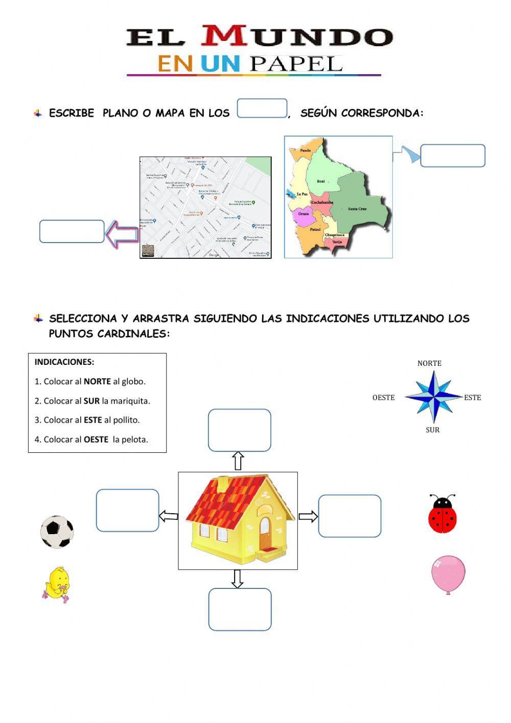 El mapa y los puntos cardinales