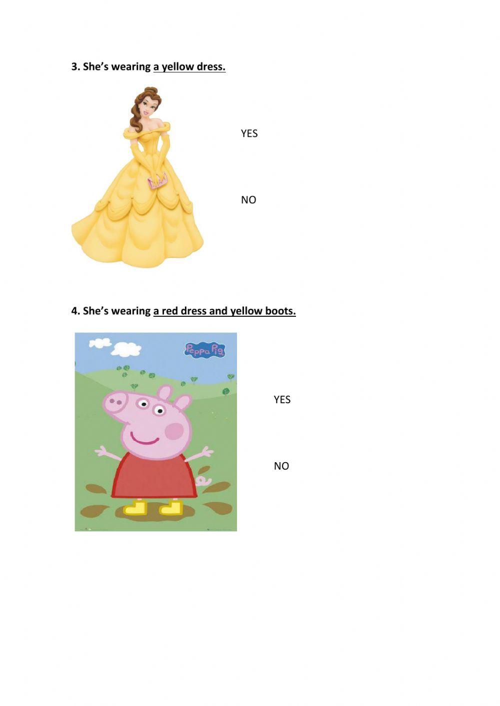 What is he-she wearing?