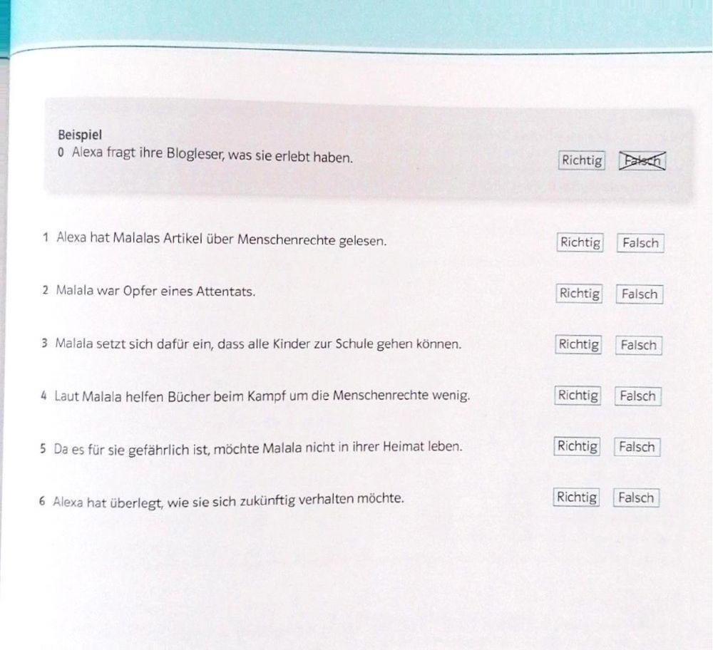 Lesenverstehen B1 Teil 1 und 2a