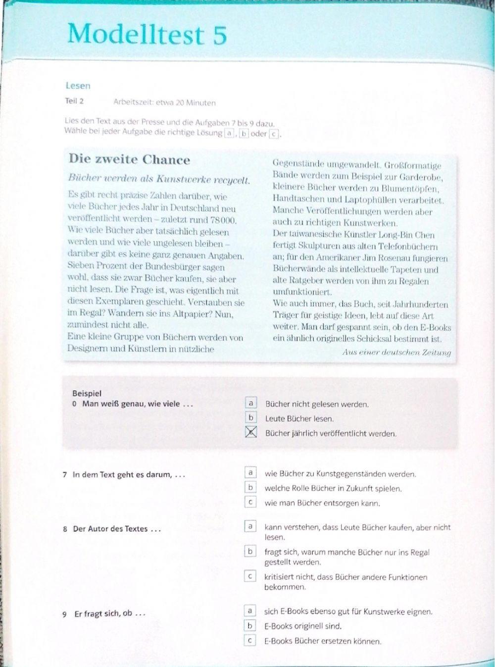 Lesenverstehen B1 Teil 1 und 2a