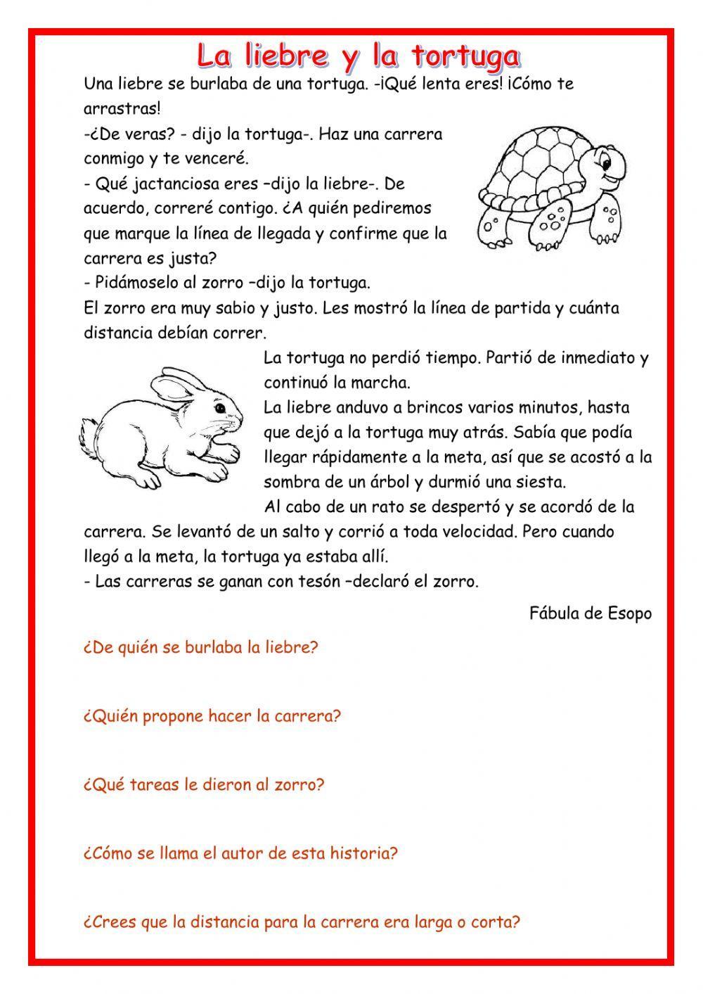 Cuento La liebre y la tortuga Cuento La liebre y la tortuga