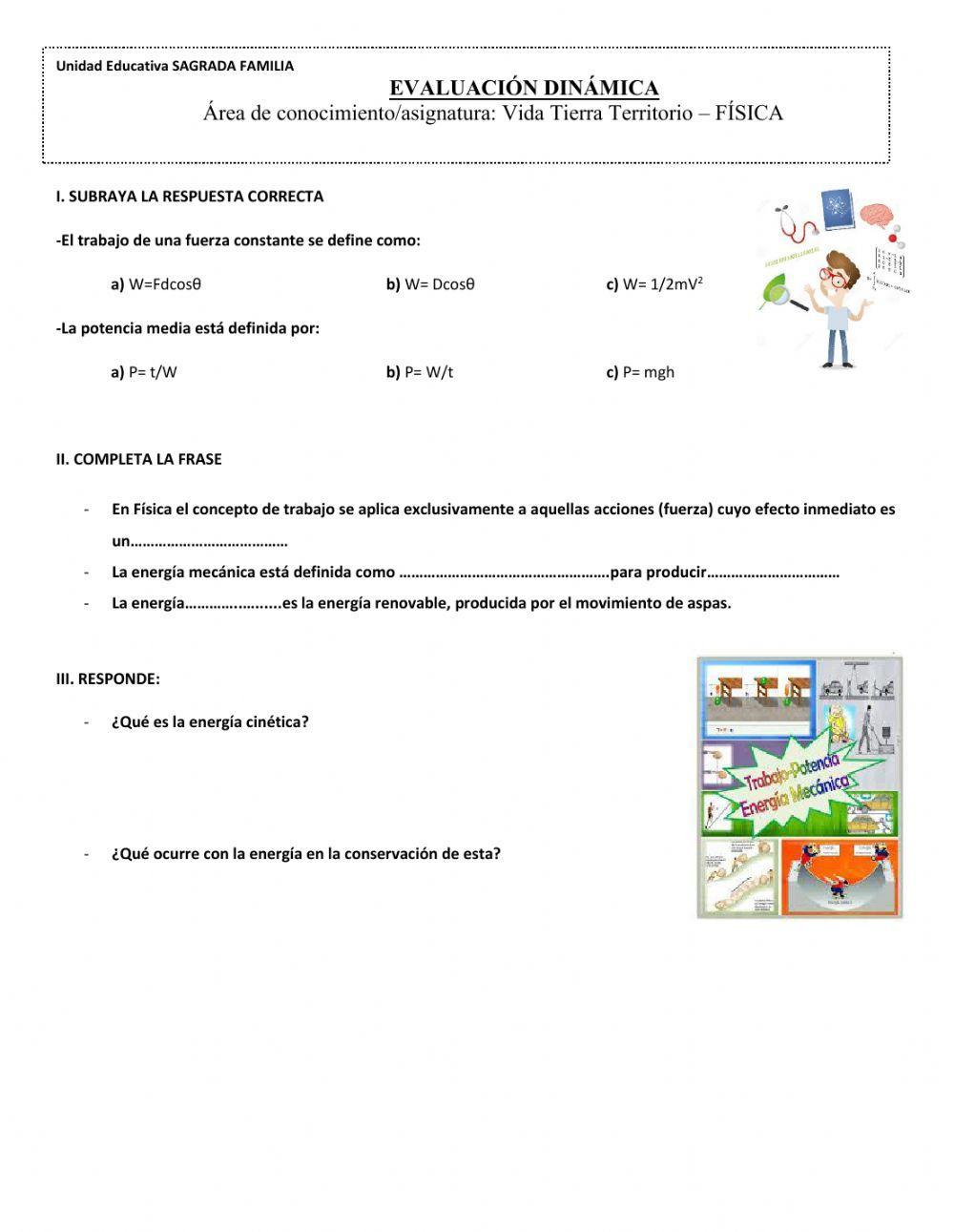 Trabajo energía y Potencia