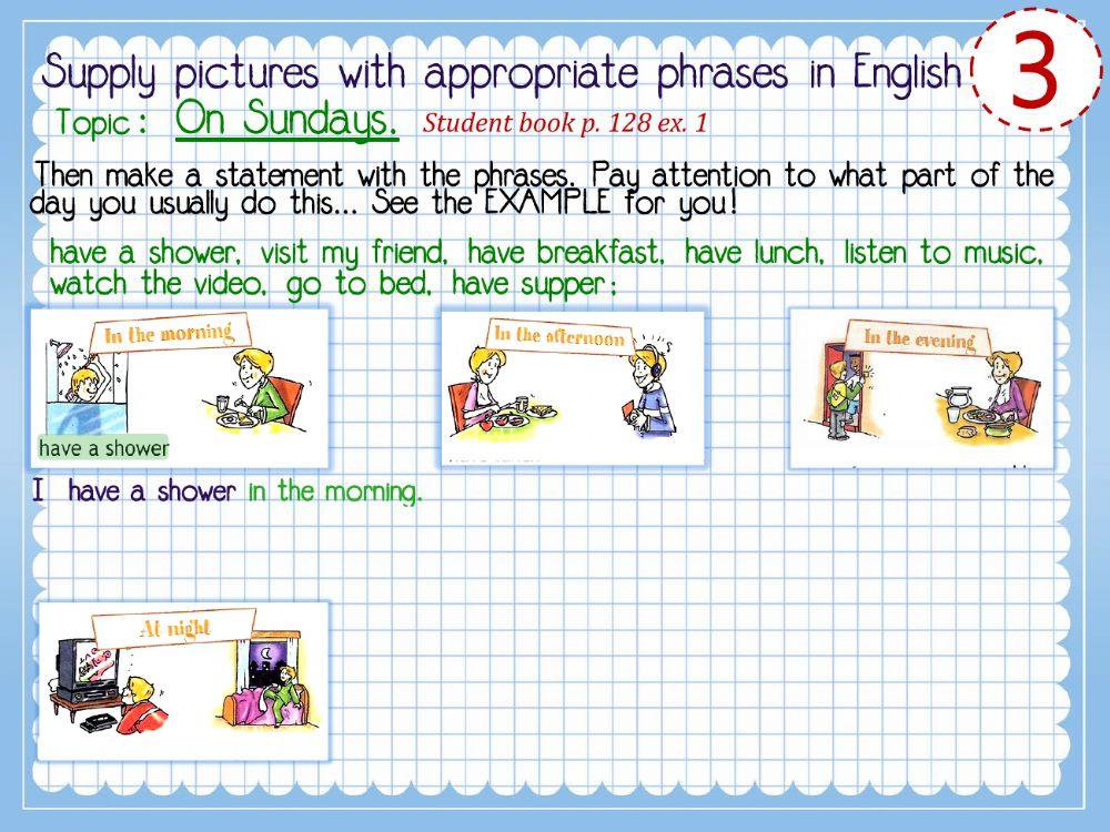 Telling the time, Present Simple everyday routine