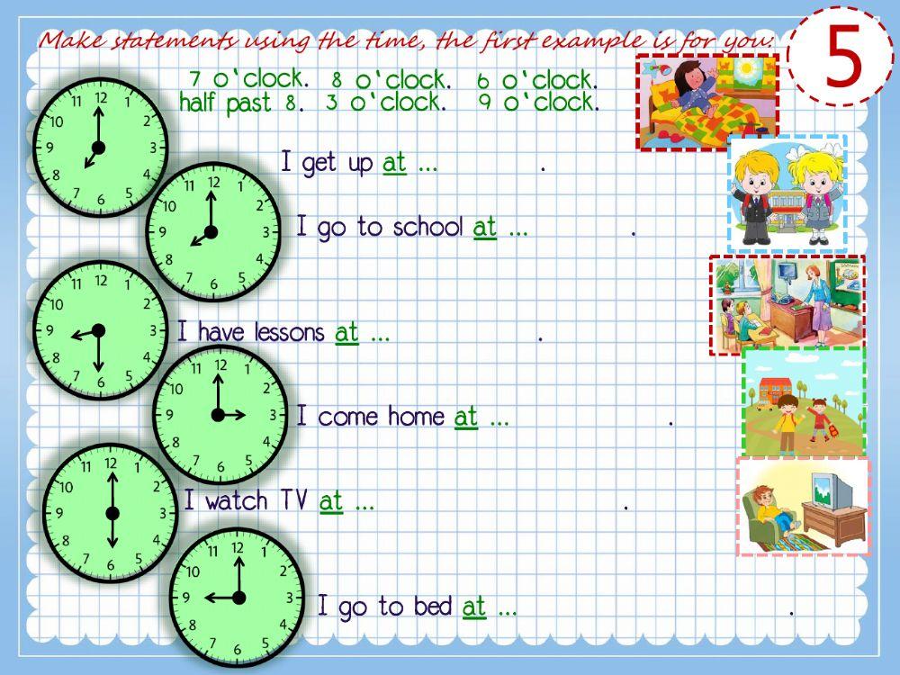 Telling the time, Present Simple everyday routine