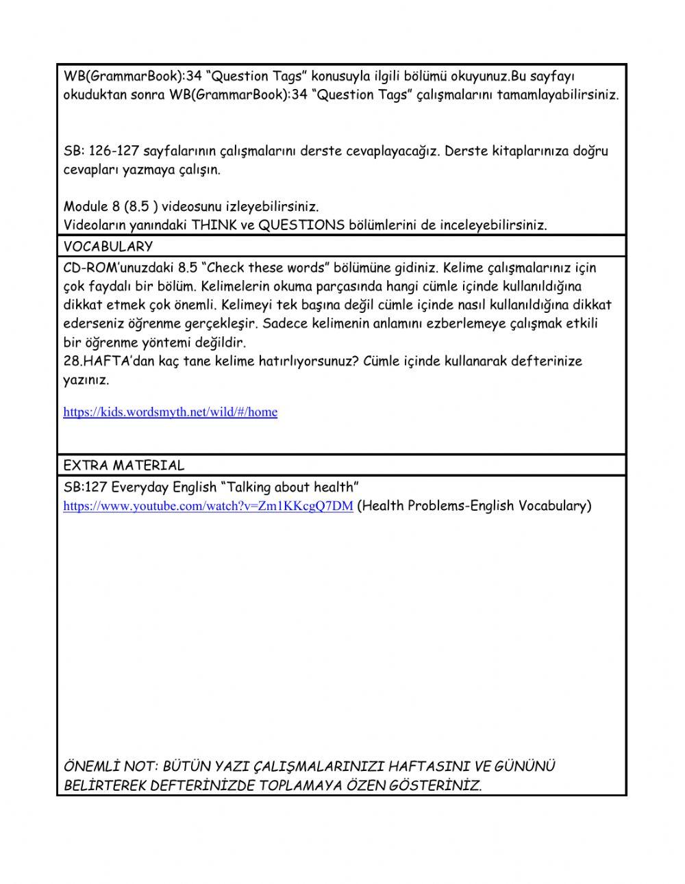 level 5 weekly plan 29