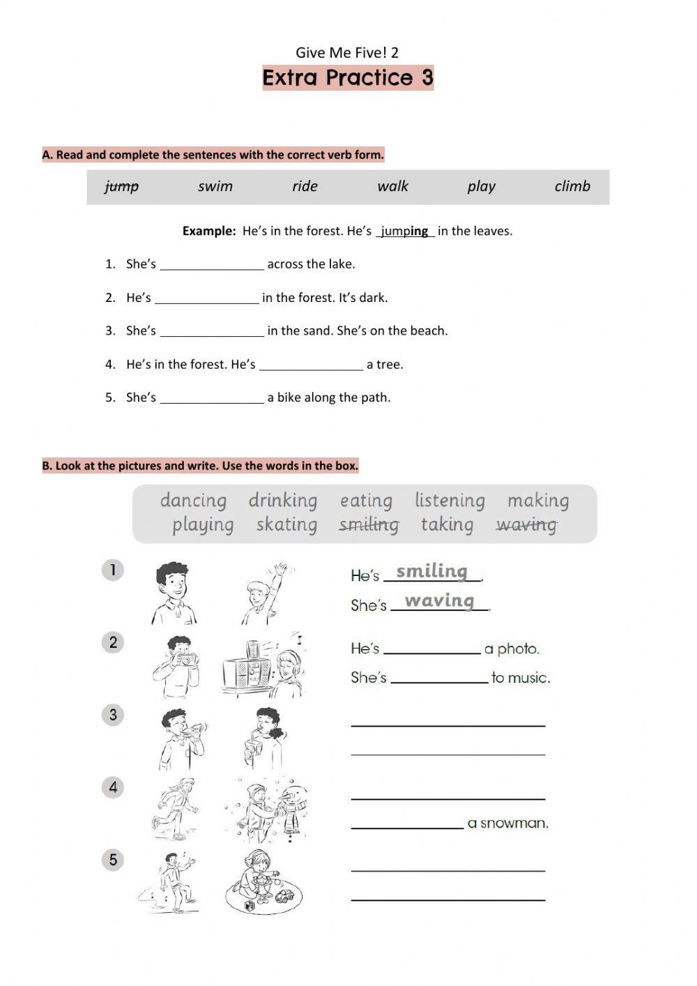 Give me five - Extra practice 3