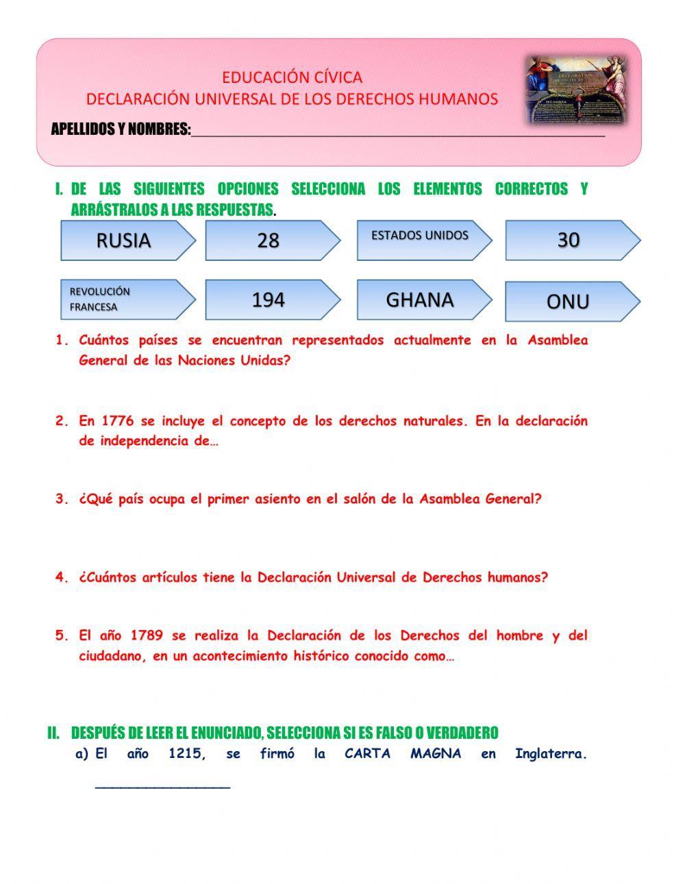 Declaración universal de los derechos humanos