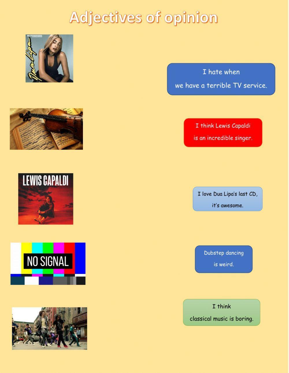 Adjectives of opinion