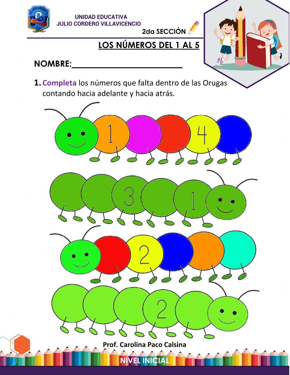 Los números del 1 al 5