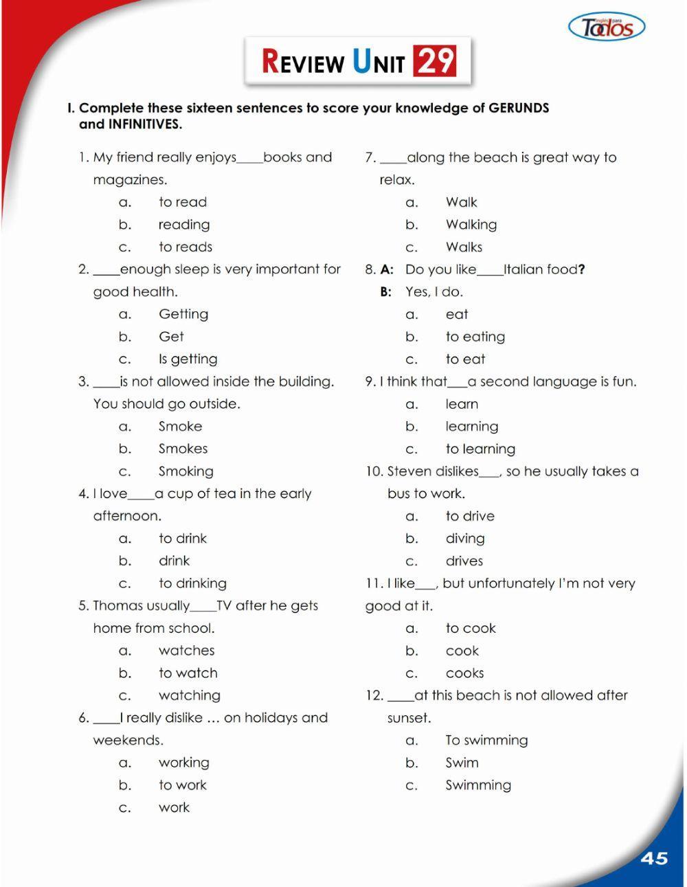 Review gerund-infinitive