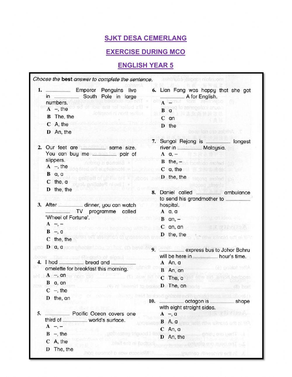 Grammar Questions     SJKT DESA CEMERLANG      Prepared By: Gayu teacher