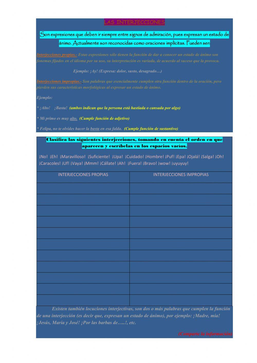 Las interjecciones