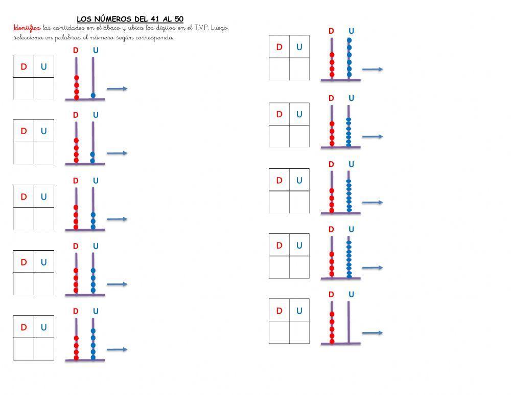 Numeración hasta el 50