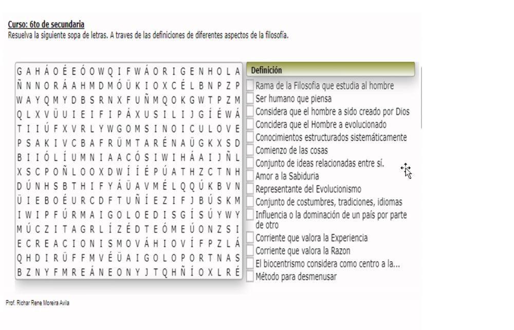 CUANTO SABES DE FILOSOFíA- SOPA DE LETRAS