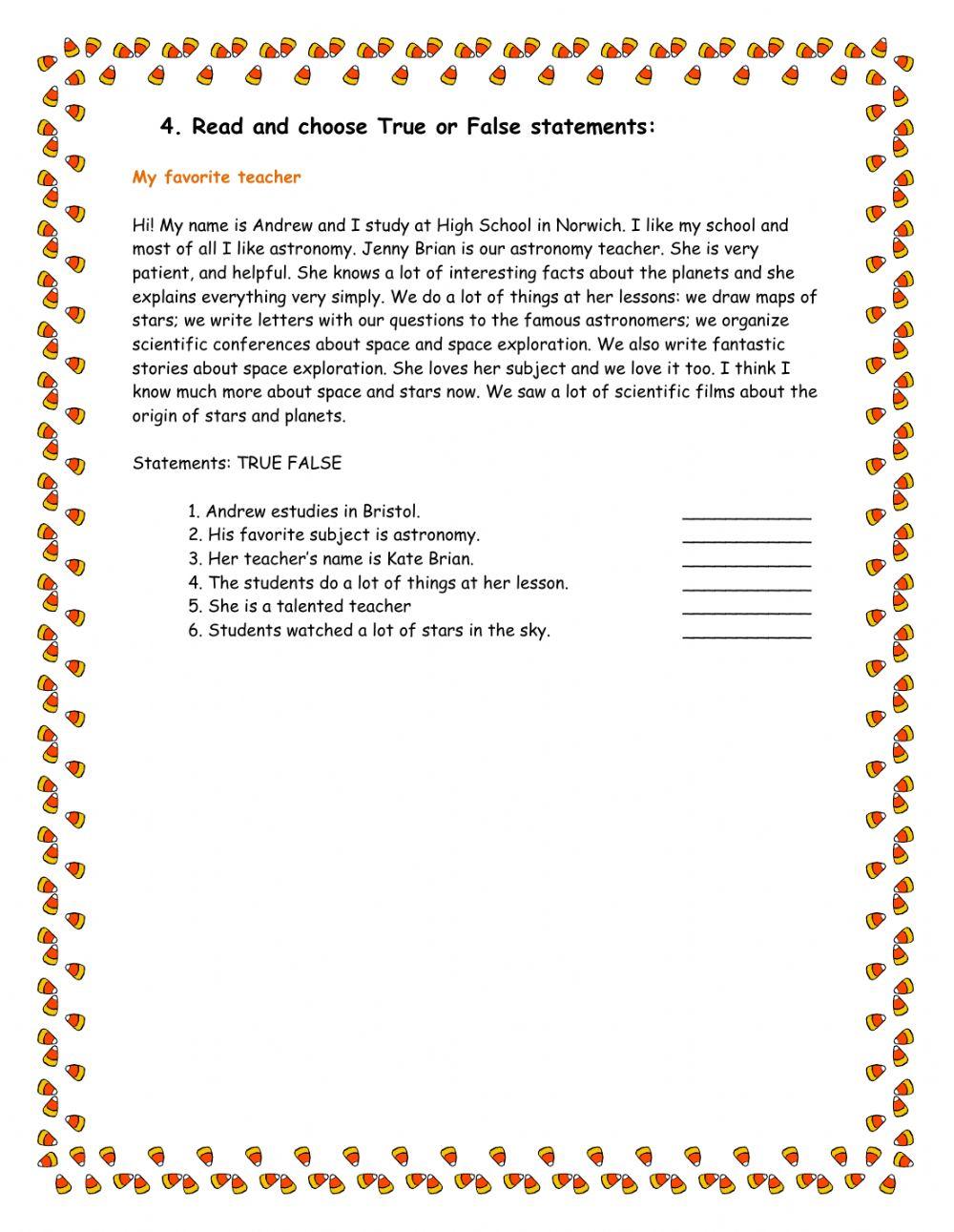 School subjects and school material