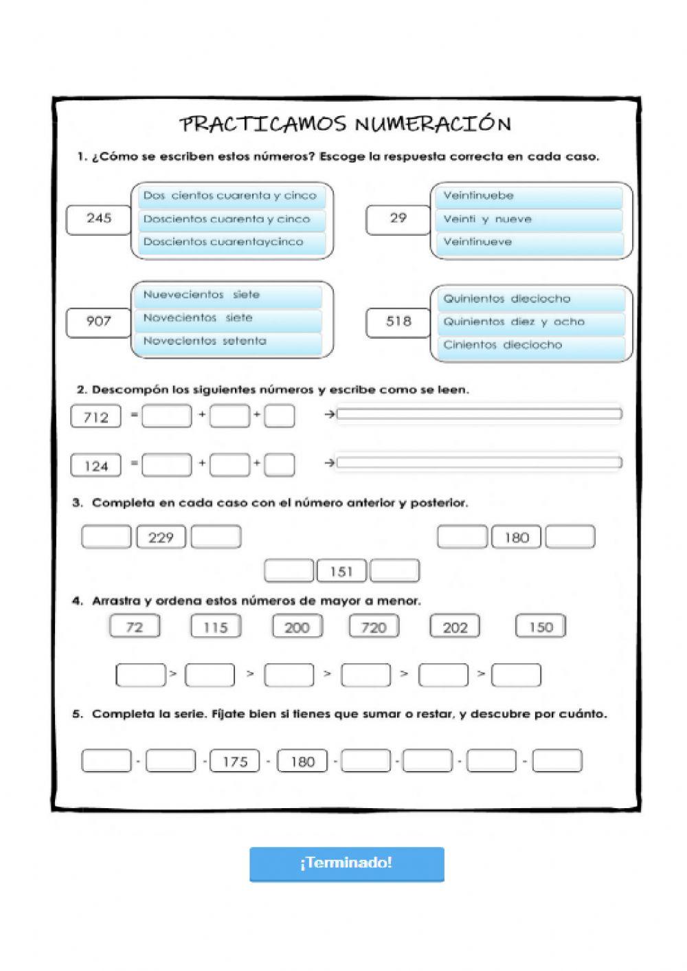 Numeración de 3 cifras