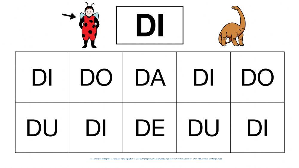 Lectura sílaba D