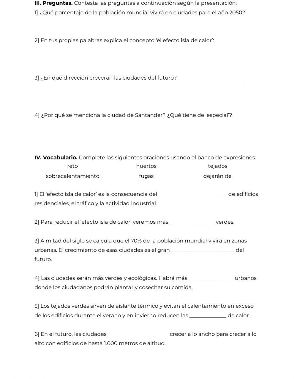 5. Presentación Cultural: Las Ciudades del Futuro