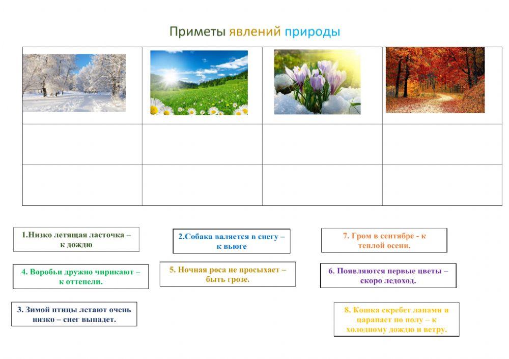 Приметы времен года