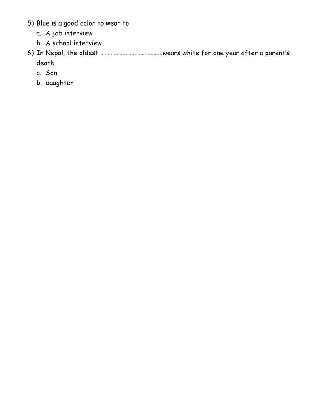 The meaning of colours