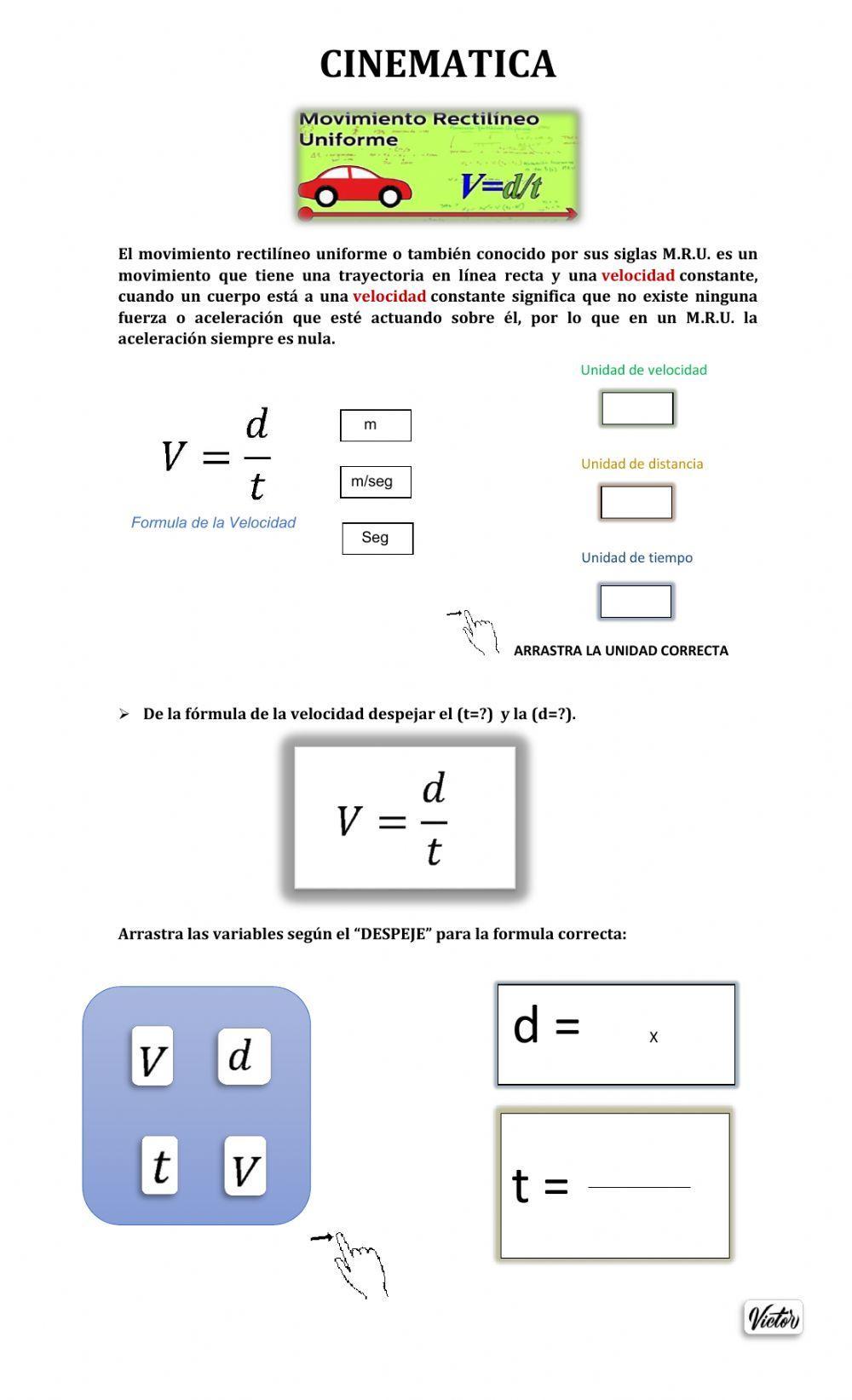 Cinemática (M.R.U.)